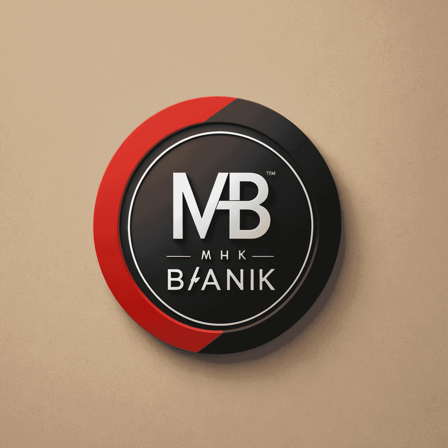 MHB Bank logó, modern és elegáns dizájn piros és fekete színekkel